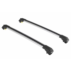 Turtle Air1 Silver 2 Bar for Jeep Cherokee KL 5dr SUV with Raised Roof Rail (2014 onwards)