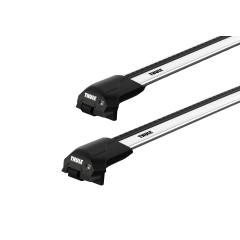 Thule WingBar Edge Silver 2 Bar Roof Rack for SAAB 44994 5dr Wagon with Raised Roof Rail (2005 to 2012)