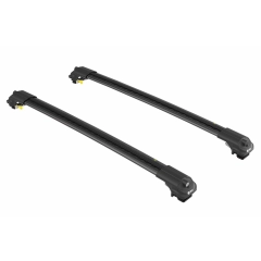 Turtle Air1 Black 2 Bar for Jeep Cherokee KL 5dr SUV with Raised Roof Rail (2014 onwards)