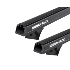 Rhino Rack JC-03065 Heavy Duty RX300H Trackmount Black 2 Bar Roof Rack for Ssangyong Musso 4dr Ute with Bare Roof (2005 to 2007) - Track Mount