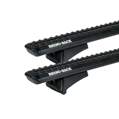 Rhino Rack JC-05211 Sportz RCL Black 2 Bar Rhino-Rack Backbone Roof Rack for Jeep Wrangler JK 2dr SUV with Rain Gutter (2007 to 2019) - Custom Point Mount