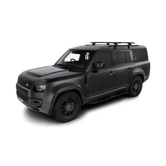Rhino Rack JC-01933 Vortex RCL Black 2 Bar Roof Rack for Land Rover Defender 90 Gen2 3dr SUV with Factory Fitted Track (2020 onwards) - Factory Point Mount