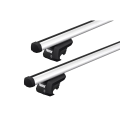 Thule ProBar Evo Silver 2 Bar Roof Rack for DAEWOO Matiz 5dr Hatch with Raised Roof Rail (2001 to 2005)