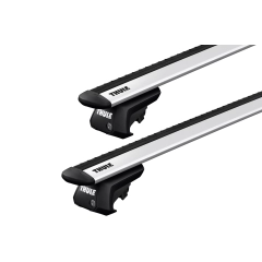 Thule WingBar Evo Silver 2 Bar Roof Rack for Audi A4 Allroad 5dr Wagon with Raised Roof Rail (2019 onwards) - Raised Rail Mount