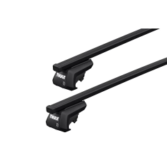 Thule SquareBar Evo Black 2 Bar Roof Rack for Audi A4 Allroad 5dr Wagon with Raised Roof Rail (2019 onwards) - Raised Rail Mount