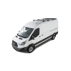 Rhino Rack JA6343 Heavy Duty RLTP Black 4 Bar Roof Rack for Ford Transit L3H3 (V) 4dr LWB High Roof with Factory Mounting Point (2014 onwards) - Factory Point Mount