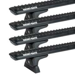 Rhino Rack JC-05270 Sportz RLT600 Black 4 Bar Roof Rack for Renault Trafic X82 5dr LWB Low Roof with Factory Mounting Point (2015 onwards) - Factory Point Mount