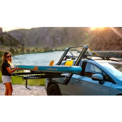 Dropracks 1400mm Elevating Roof Racks with Thule 7104 Legs for Saab 44994 5dr Wagon with Raised Roof Rail (2005 to 2012) - Raised Rail Mount