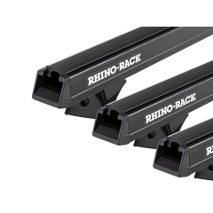 Rhino Rack JC-02499 Heavy Duty RX300H Black 3 Bar Roof Rack for Nissan Patrol Y62 5dr SUV with Bare Roof (2012 onwards) - Factory Point Mount