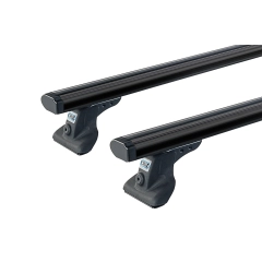 CRUZ Cargo Black 2 Bar Roof Rack for Mazda BT-50 Gen 1 4dr Ute with Bare Roof (2006 to 2011) - Clamp Mount