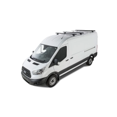 Rhino Rack JA6339 Heavy Duty RLTP Black 3 Bar Roof Rack for Ford Transit L3H3 (V) 4dr LWB High Roof with Factory Mounting Point (2014 onwards) - Factory Point Mount