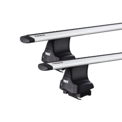 Thule 754 WingBar Evo Silver 2 Bar Roof Rack for Saab 900 5dr Hatch with Bare Roof (1994 to 1998) - Clamp Mount