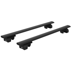CRUZ Airo Black 2 Bar Roof Rack for Ford Ranger PJ-PK Wildtrak 4dr Ute with Raised Roof Rail (2007 to 2011) - Raised Rail Mount