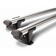 Yakima Aero ThruBar Silver 2 Bar Roof Rack for JMC Vigus 4dr Ute with Bare Roof (2015 onwards)