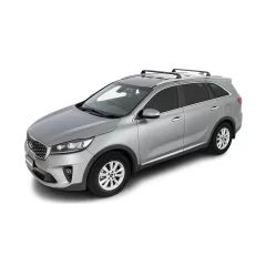 Rhino Rack RVP87 Vortex RVP Black 2 Bar Roof Rack for Kia Sorento UM 5dr SUV with Flush Roof Rail (2015 to 2020) - Factory Point Mount