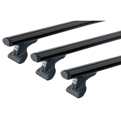 CRUZ Cargo Black 3 Bar Roof Rack for Volkswagen Multivan T4 4dr SWB Low Roof with Bare Roof (1991 to 2003) - Clamp Mount