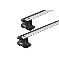 Thule 7105 WingBar Evo Silver 2 Bar Roof Rack for GMC Sierra 1500 Crew Cab 4dr Ute with Bare Roof (2019 onwards) - Clamp Mount