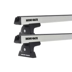 Rhino Rack JA8278 Heavy Duty RLT600 Ditch Mount Silver 2 Bar Roof Rack for CITROEN C3 5dr Hatch with Bare Roof (2002 to 2010)