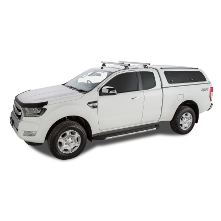 Heavy Duty RLT600 Trackmount Silver 2 Bar Roof Rack | Rhino-Rack