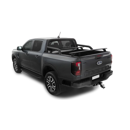 Rhino Rack JC-01571 Vortex RCH Black 2 Bar Roof Rack for Ford Ranger P703 4dr Ute with Bare Roof (2022 onwards) - Factory Point Mount