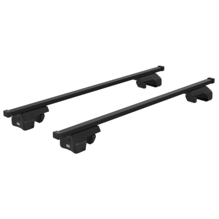 CRUZ Euro Black 2 Bar Roof Rack for Dacia Dokker 4dr Van with Raised Roof Rail (2012 onwards) - Raised Rail Mount