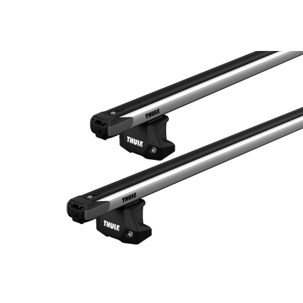 Thule SlideBar Evo Silver 2 Bar Roof Rack for MERCEDES BENZ B Class 5dr Hatch with Factory Mounting Point (2011 to 2018)