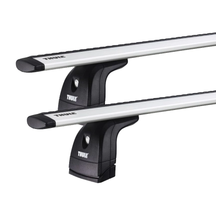 Thule 751 WingBar Rapid System Silver 2 Bar Roof Rack for Ford Transit L1H1 (V) 4dr SWB Low Roof with Factory Mounting Point (2014 onwards) - Factory Point Mount