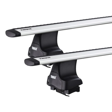 Thule 754 WingBar Rapid System Silver 2 Bar Roof Rack for Chery A3/J3 5dr Hatch with Bare Roof (2008 onwards) - Clamp Mount