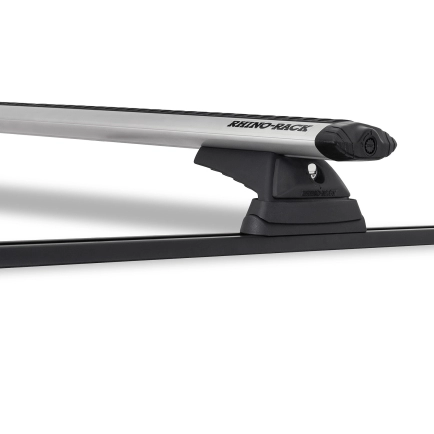 Rhino Rack JB0052 Vortex RCL Trackmount Silver 2 Bar Roof Rack suits Toyota Tarago R20-R30 5dr Van with Rain Gutter (1983 to 1990) - Track Mount