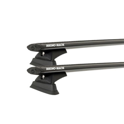 Rhino Rack JC-03250 Vortex Black 2 Bar Rhino-Rack Backbone Roof Rack with RX300L Legs for Jeep Gladiator JT 4dr Ute with Rain Gutter (2020 onwards) - Custom Point Mount