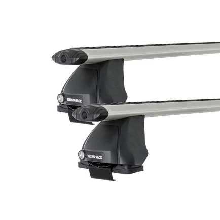 Rhino Rack JA2526 Vortex 2500 Silver 2 Bar Roof Rack for Jeep Grand Cherokee WK2 Steel Rails 5dr SUV with Flush Roof Rail (2011 onwards) - Clamp Mount