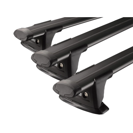 Yakima Aero ThruBar Black 3 Bar Roof Rack for Great Wall X240 5dr SUV with Bare Roof (2011 to 2016) - Factory Point Mount