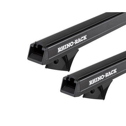Rhino Rack JC-03083 Heavy Duty RX300H Trackmount Black 2 Bar Roof Rack for Ssangyong Musso 5dr SUV with Bare Roof (1995 to 2005) - Track Mount