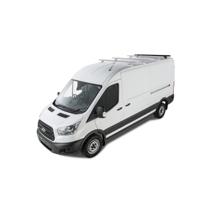 Rhino Rack JA6331 Heavy Duty RLTP Black 1 Bar Roof Rack for Ford Transit L3H3 (V) 4dr LWB High Roof with Factory Mounting Point (2014 onwards) - Factory Point Mount