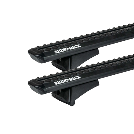 Rhino Rack JC-05211 Sportz RCL Black 2 Bar Rhino-Rack Backbone Roof Rack for Jeep Wrangler JK 2dr SUV with Rain Gutter (2007 to 2019) - Custom Point Mount