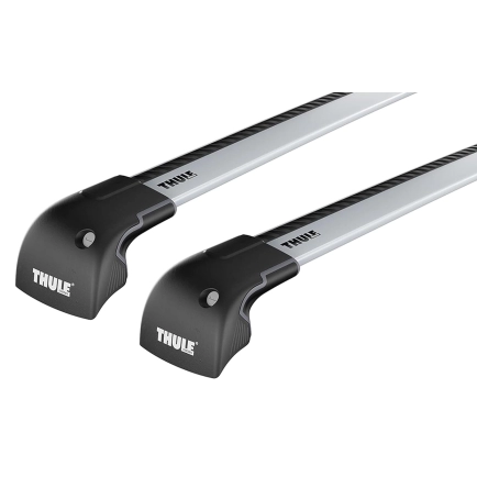 Thule 9593 WingBar Edge Rapid System Silver 2 Bar Roof Rack for Saab 9-3 SportCombi 5dr Wagon with Raised Roof Rail (2003 to 2013) - Factory Point Mount