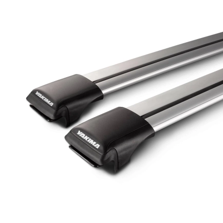 Yakima Aero RailBar Silver 2 Bar Roof Rack for Audi A6 Allroad 5dr Wagon with Raised Roof Rail (2018 onwards) - Raised Rail Mount