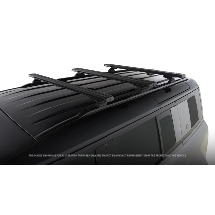 Rhino Rack JC-01589 Reconn-Deck 3 Bar Truck Bed System for Land Rover Defender 110 Gen2 5dr SUV with Factory Fitted Track (2020 onwards) - Custom Point Mount