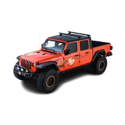 Rhino Rack JC-00297 - Heavy Duty Black 2 Bar Rhino-Rack Backbone Roof Rack with RCL Legs for JEEP Gladiator 4dr 4dr Ute from 2020