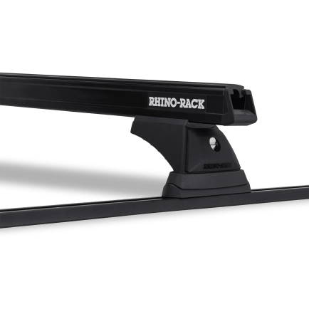 Rhino Rack JB0832 - Heavy Duty RCH Trackmount Black 2 Bar Roof Rack for SSANGYONG Musso 4dr 4dr Ute from 2004