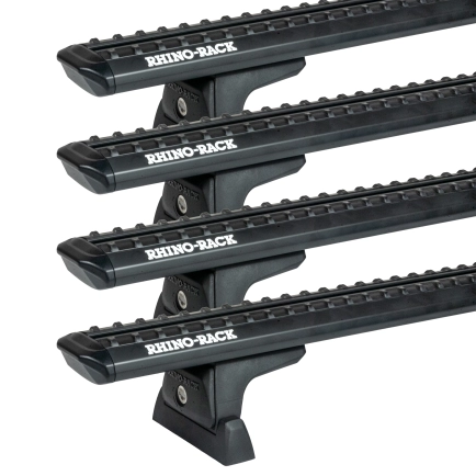 Rhino Rack JC-05270 Sportz RLT600 Black 4 Bar Roof Rack for Renault Trafic X82 5dr LWB Low Roof with Factory Mounting Point (2015 onwards) - Factory Point Mount