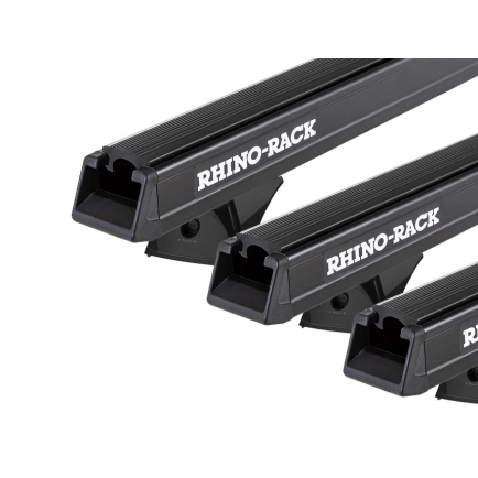 Rhino Rack JC-02499 Heavy Duty RX300H Black 3 Bar Roof Rack for Nissan Patrol Y62 5dr SUV with Bare Roof (2012 onwards) - Factory Point Mount