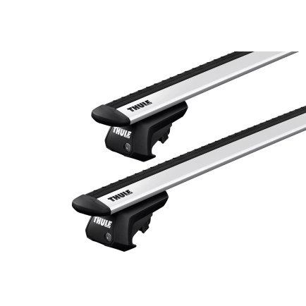 Thule 7104 WingBar Evo Silver 2 Bar Roof Rack for Great Wall Cannon 4dr Ute with Raised Roof Rail (2020 onwards) - Raised Rail Mount