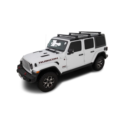Rhino Rack JB0105 - Heavy Duty RL110 Black 3 Bar Roof Rack for JEEP Wrangler 5dr SUV from 2019