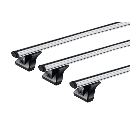 CRUZ Cargo Silver 2 Bar Roof Rack for Dacia Dokker 4dr Van with Factory Mounting Point (2012 onwards) - Factory Point Mount