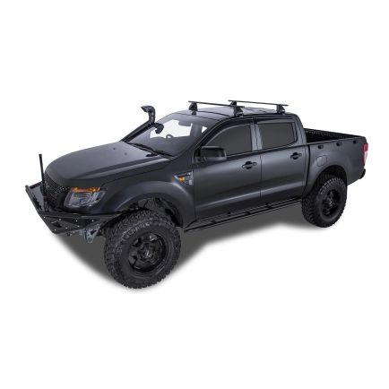 Ford Ranger PX (Double Cab) | Euro 2500 Black 2 Bar Roof Rack | Rhino-Rack
