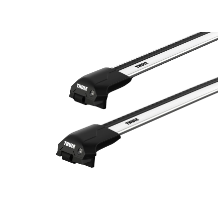 Thule 7204 WingBar Edge Silver 2 Bar Roof Rack for Dacia Sandero Stepway III 5dr SUV with Raised Roof Rail (2021 onwards) - Raised Rail Mount
