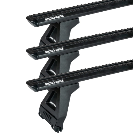 Rhino Rack JC-04743 Sportz RL150 Black 3 Bar Roof Rack for Jeep Cherokee XJ 5dr SUV with Rain Gutter (1984 to 2001) - Gutter Mount