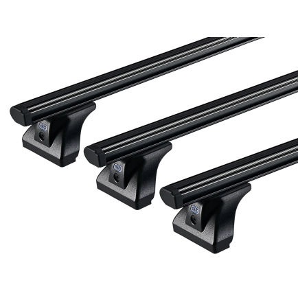 CRUZ Cargo Black 3 Bar Roof Rack for Dacia Dokker 4dr Van with Factory Mounting Point (2012 onwards) - Factory Point Mount