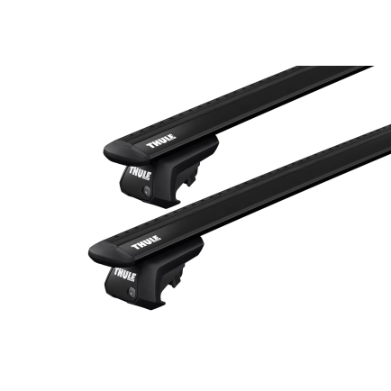 Thule 7104 WingBar Evo Black 2 Bar Roof Rack for Dacia Sandero Stepway III 5dr SUV with Raised Roof Rail (2021 onwards) - Raised Rail Mount